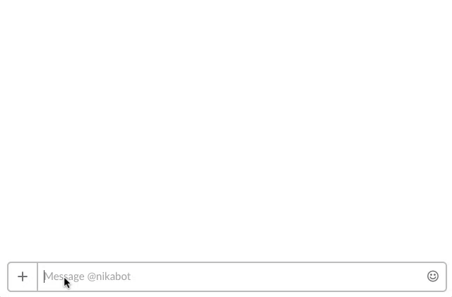 Animated demo of logging a work day with the NikaTime Slack bot